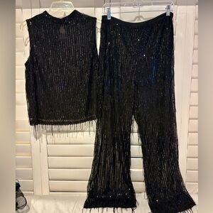 Nanette Lepore Shimmering Black Sequin Fabric